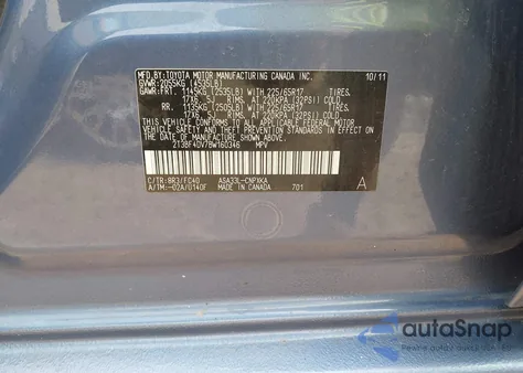2011 Toyota Rav4 from USA, damaged, VIN 2T3BF4DV7BW160346